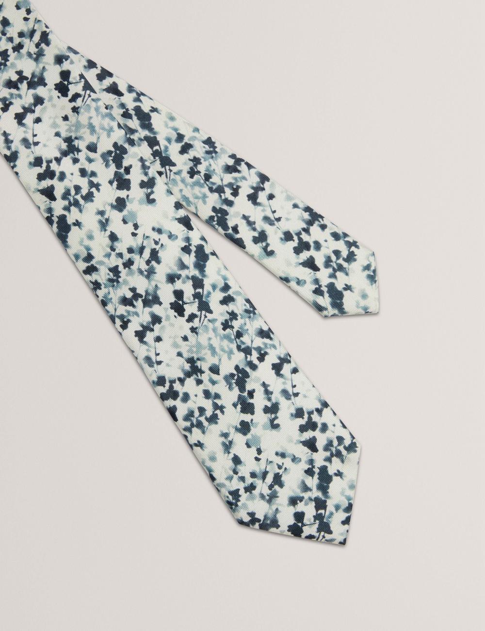 Navy Ted Baker ELMSTED - Blurred Floral Print Silk Men Ties | Ireland  4608-KDLTY