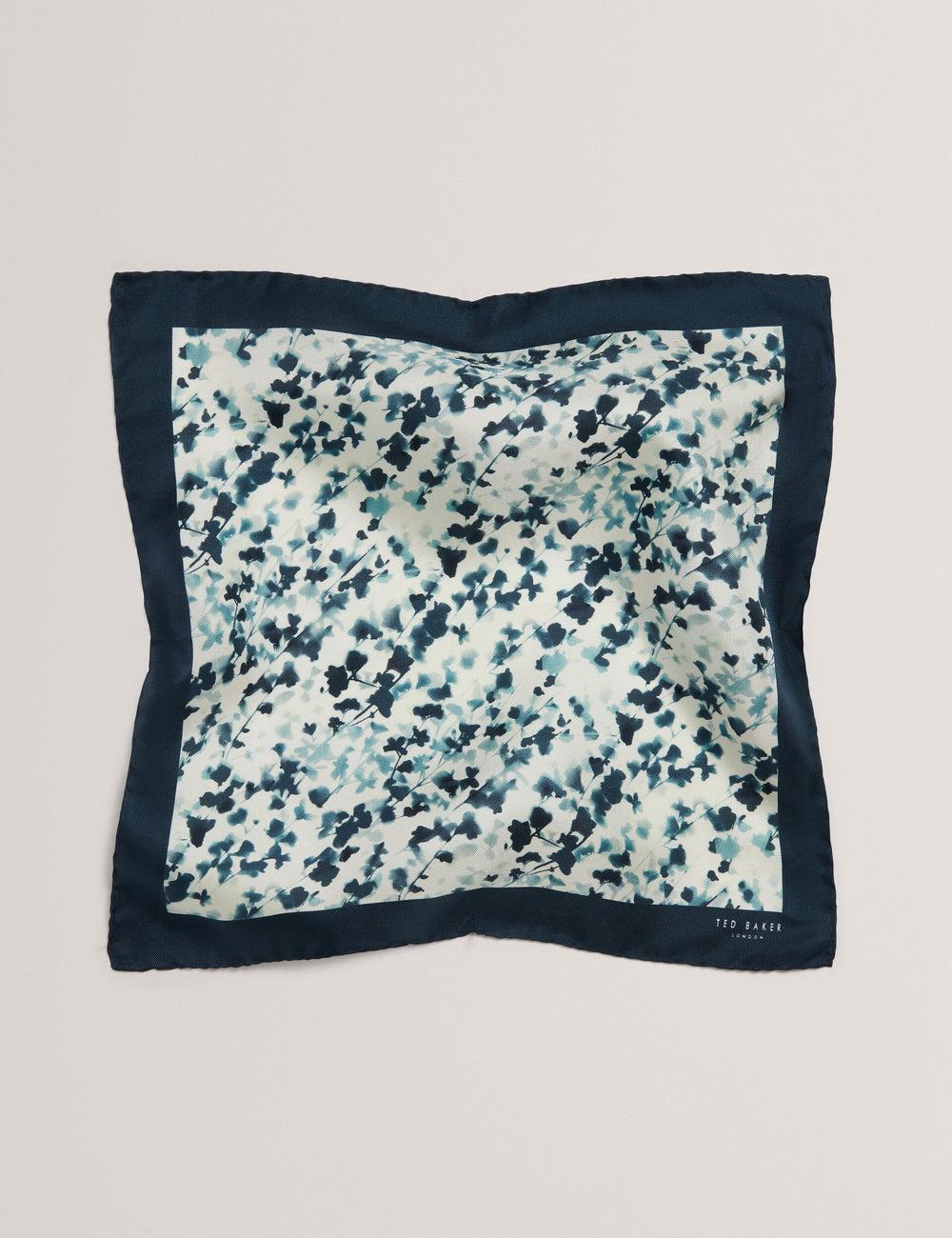 Navy Ted Baker ELMSTEP - Blurred Floral Print Silk Pocket Men Pocket Squares | Ireland  5376-QZYHF