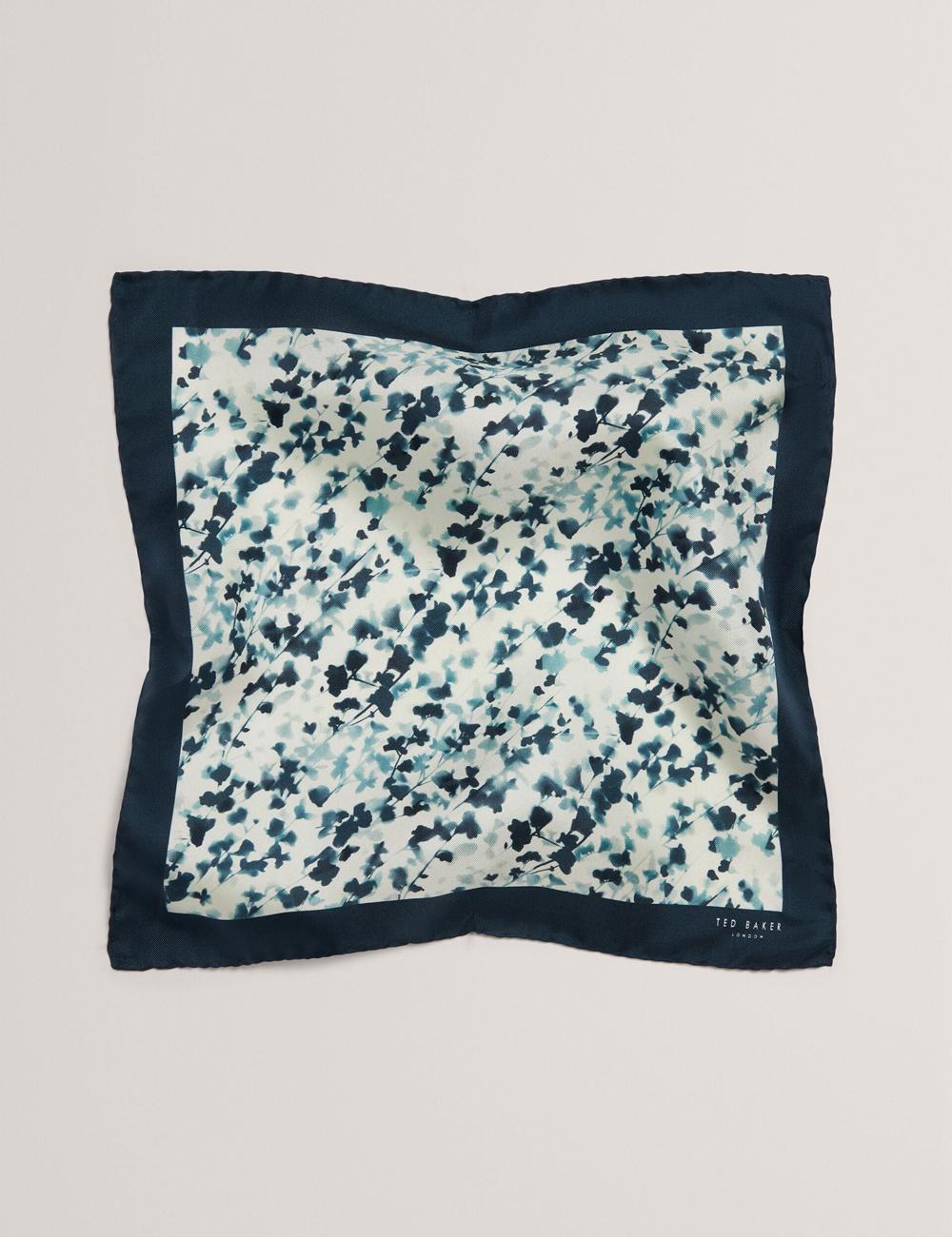 Navy Ted Baker ELMSTEP - Blurred Floral Print Silk Pocket Men Pocket Squares | Ireland  5376-QZYHF