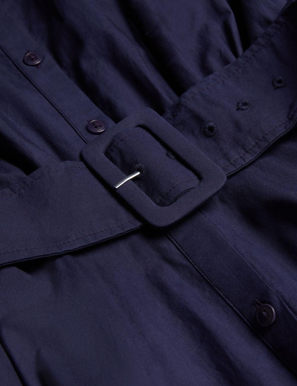Navy Ted Baker ENE - Cotton Maxi Shirt Dress With Belt Women Maxi Dresses | Ireland  1485-OUQHV