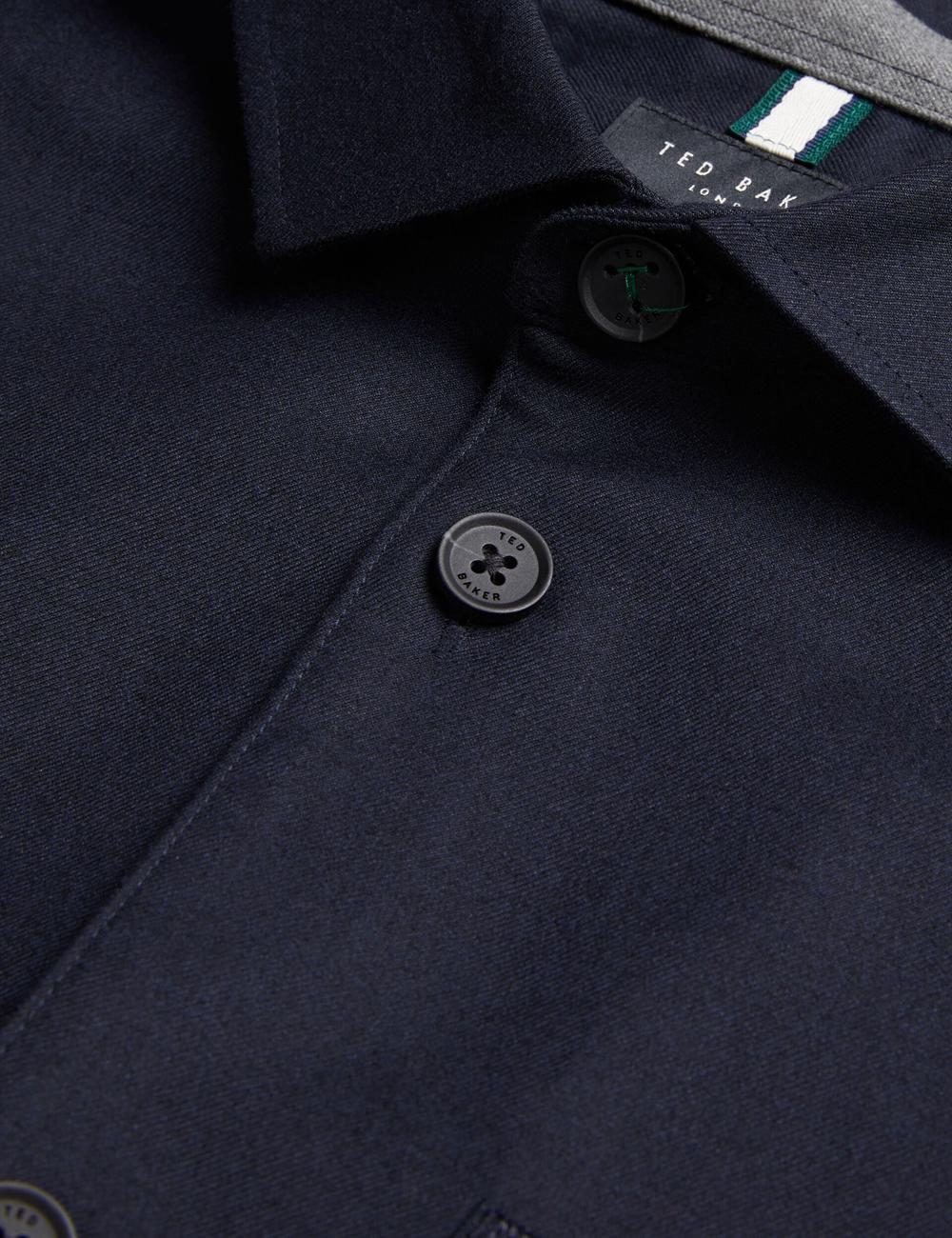 Navy Ted Baker GAIUS - Wool Blend With Pocket Detail Men Casual Shirts | Ireland  6920-ASVJN