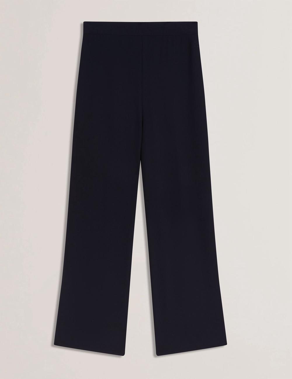 Navy Ted Baker GORJJA - Piping Detail Wide Leg Crepe Women Trousers | Ireland  2569-OFISJ