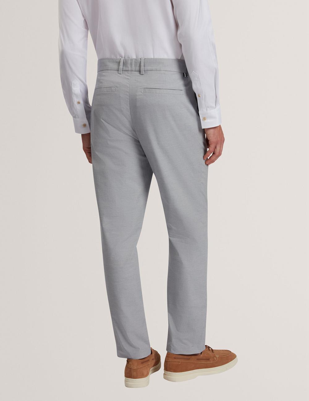 Navy Ted Baker JACKUS - Regular Fit Cotton Blend Chino Men Trousers | Ireland  3594-HLCNQ