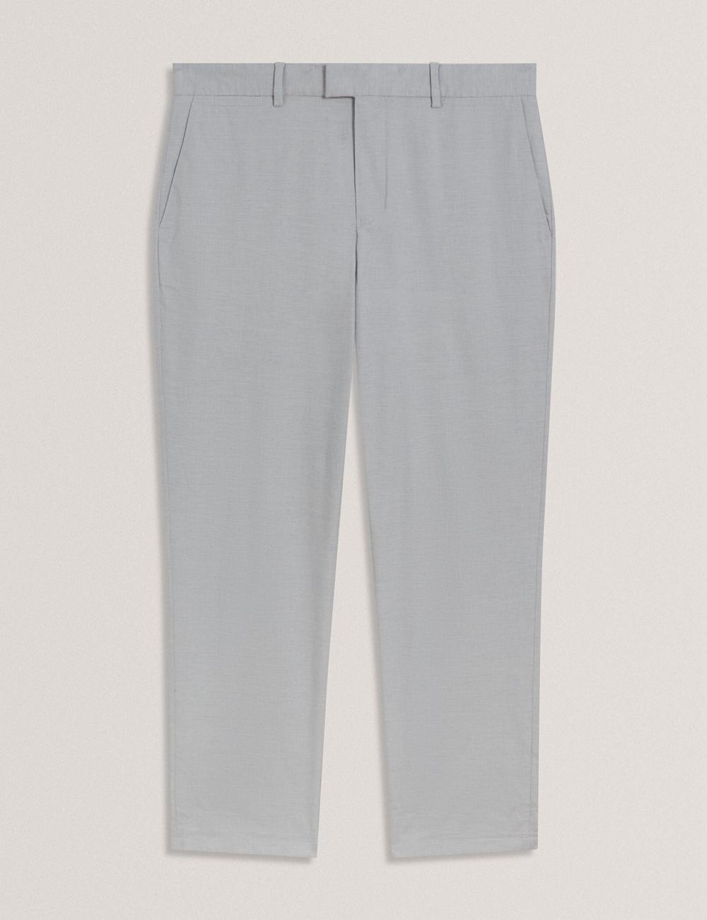 Navy Ted Baker JACKUS - Regular Fit Cotton Blend Chino Men Trousers | Ireland  3594-HLCNQ