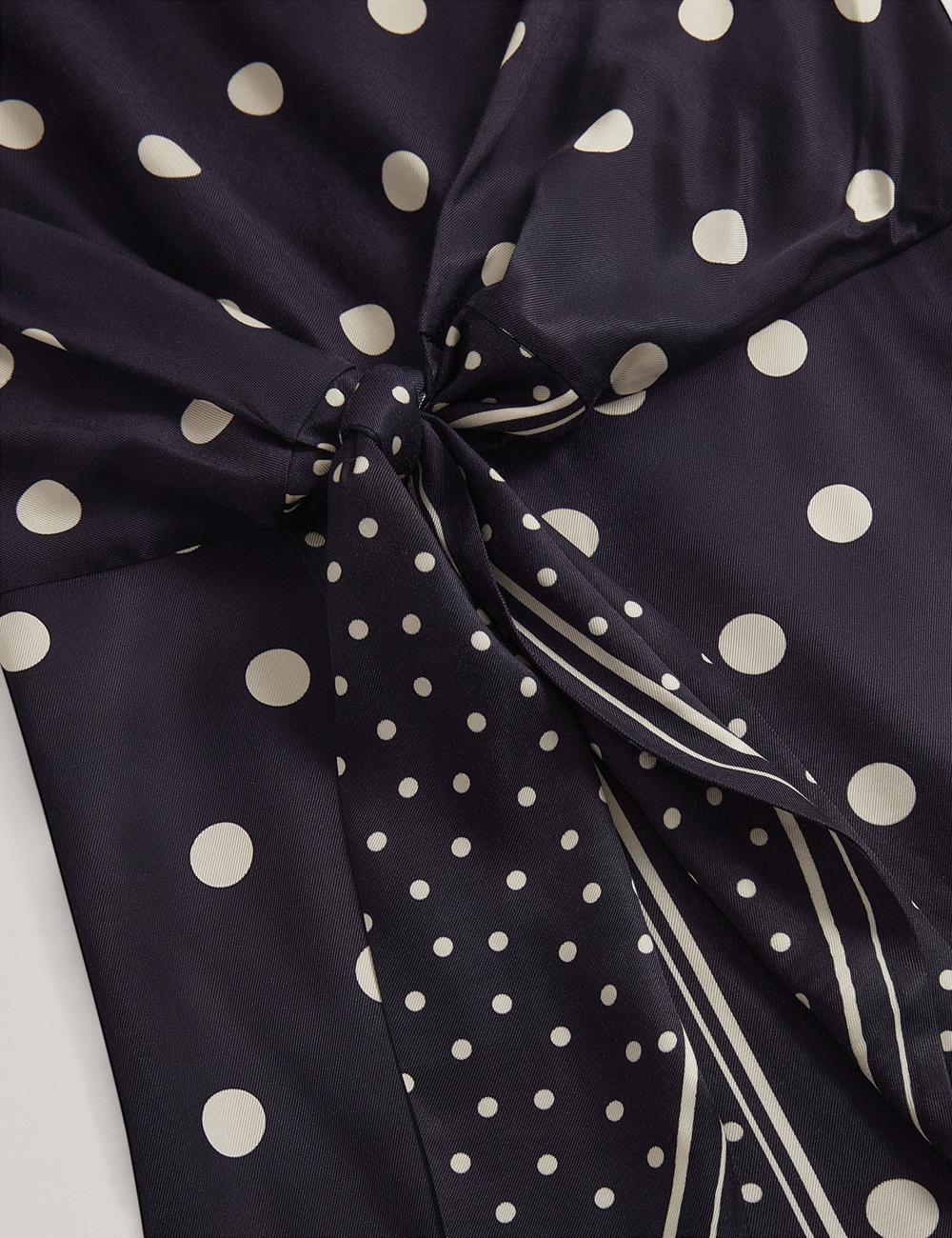 Navy Ted Baker MALMOA - Polka Dot Detail Column Women Midi Dresses | Ireland  1826-ELYKS