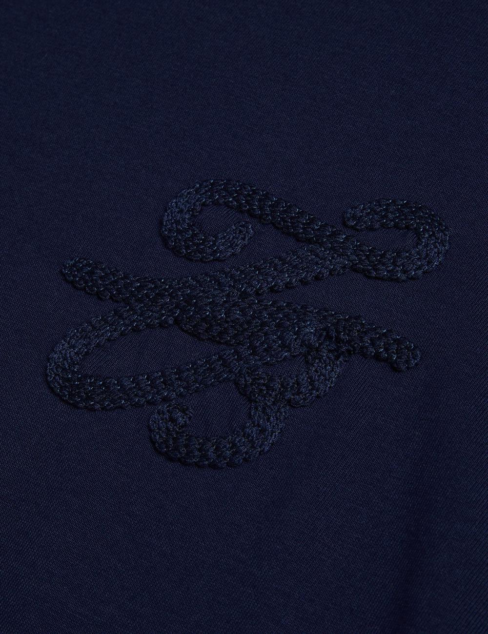 Navy Ted Baker MALORRY - Embroidered Logo Boxy Cotton Women T-Shirts | Ireland  2573-GUSPC