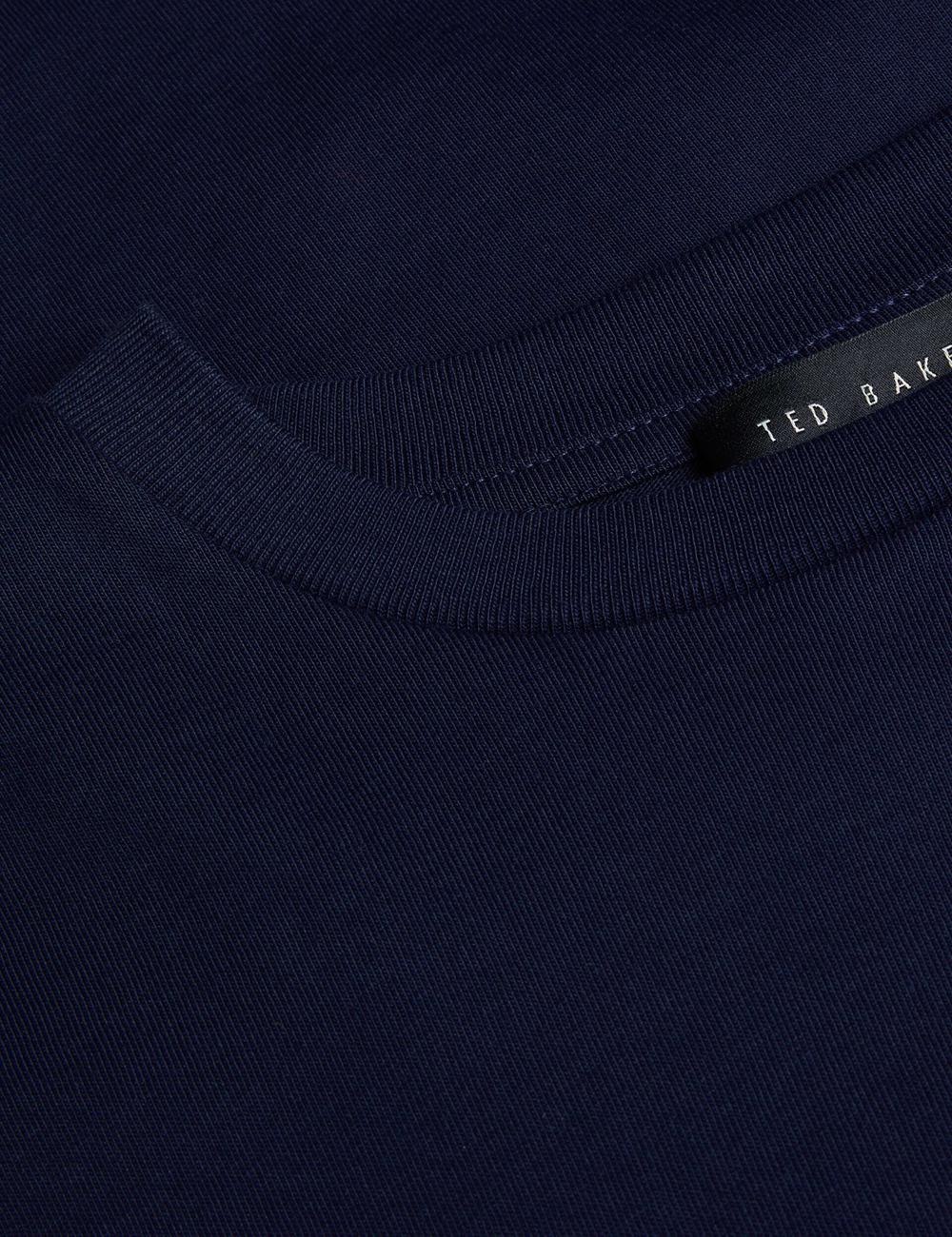 Navy Ted Baker MALORRY - Embroidered Logo Boxy Cotton Women T-Shirts | Ireland  2573-GUSPC