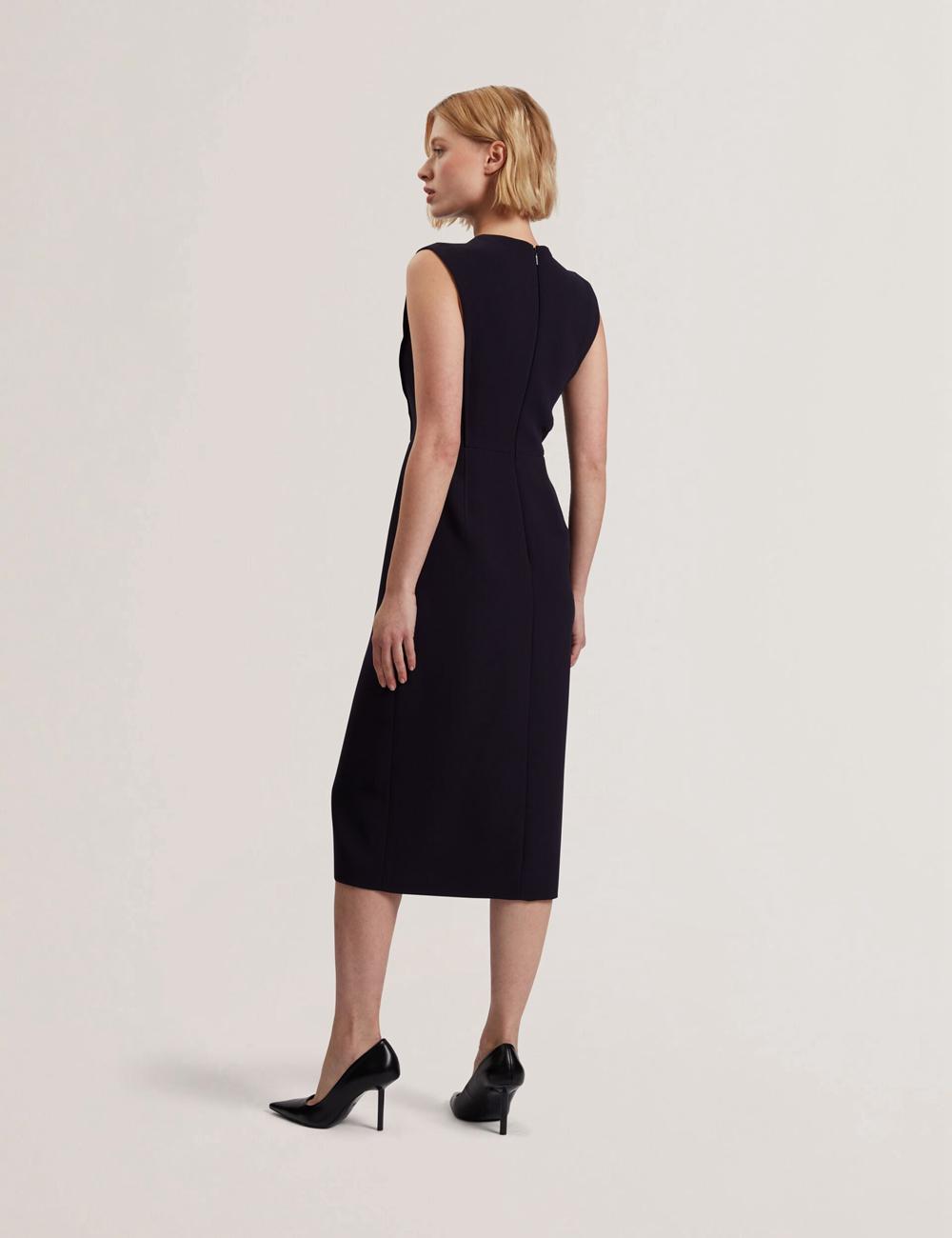 Navy Ted Baker MANABDL - Tailored Sleeveless With Front Split Women Midi Dresses | Ireland  7043-CJGIH