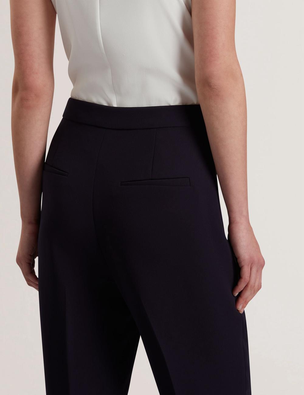 Navy Ted Baker MANABTL - High Waist Tapered Leg Tailored Women Trousers | Ireland  6758-KBQFS