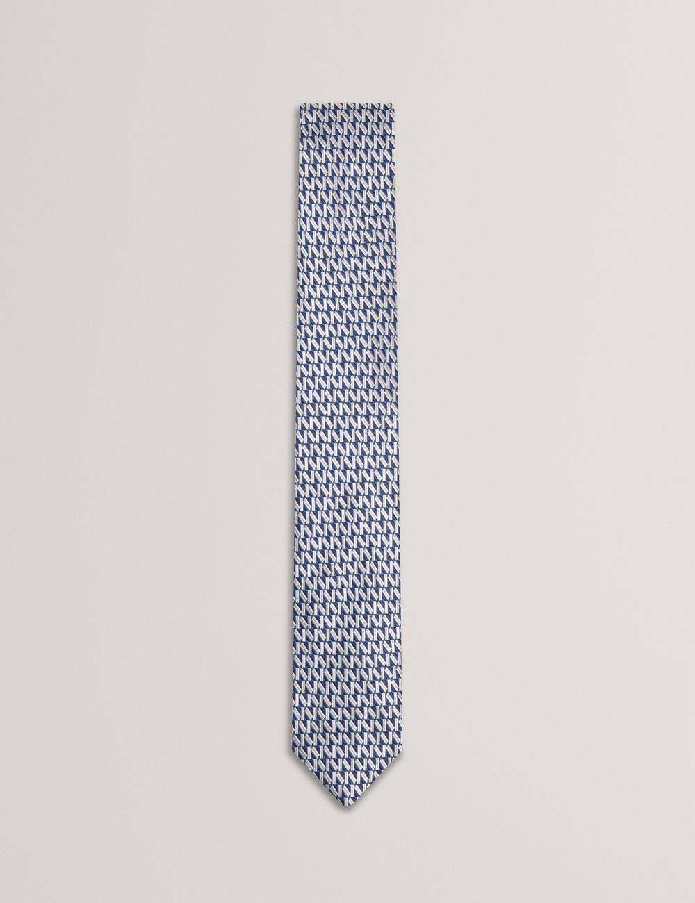 Navy Ted Baker MILAK - Geometric Pattern Silk Men Ties | Ireland  2357-OGQPU