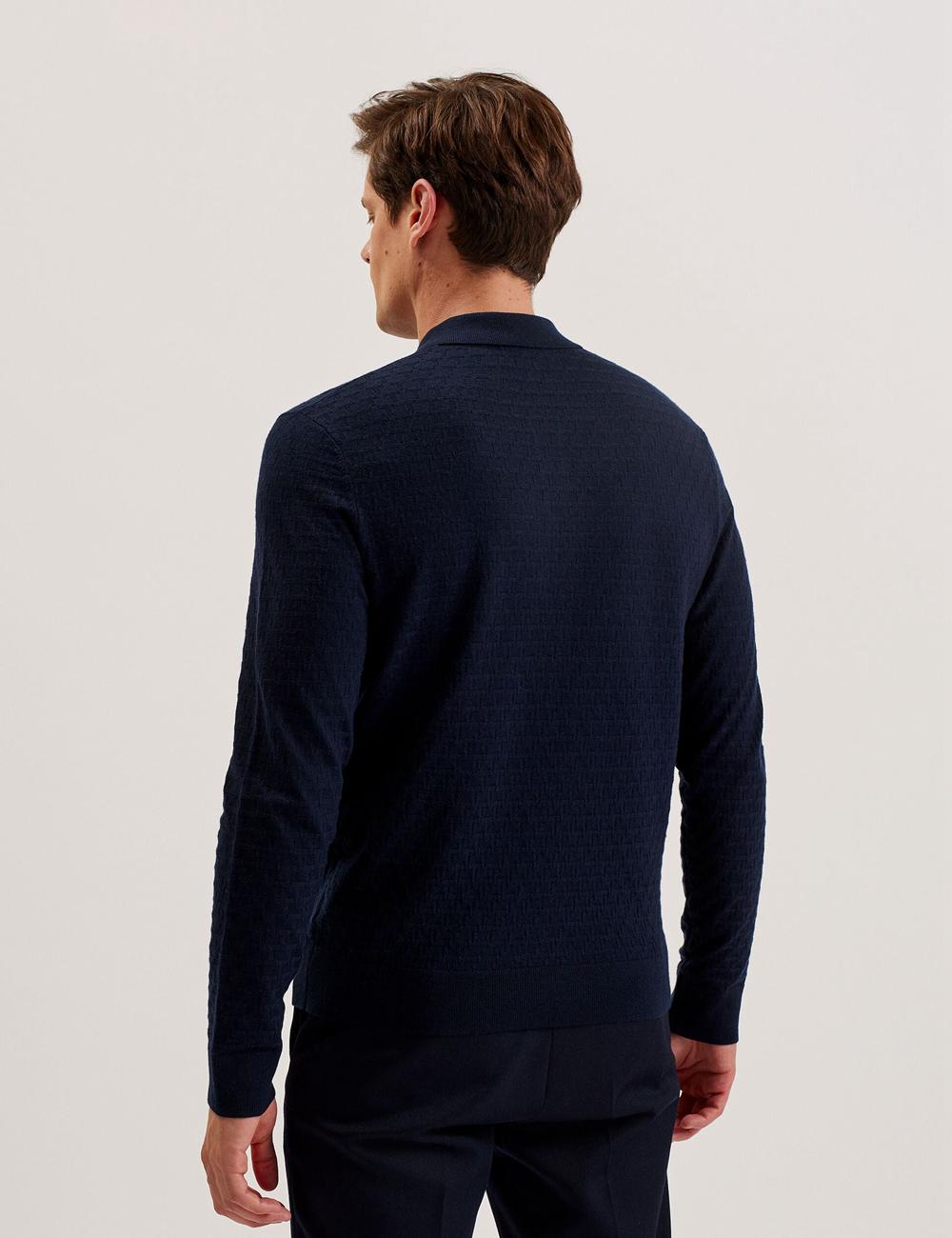 Navy Ted Baker MORAR - T Knit Long Sleeve Top Men Jumpers | Ireland  8342-AWKJL