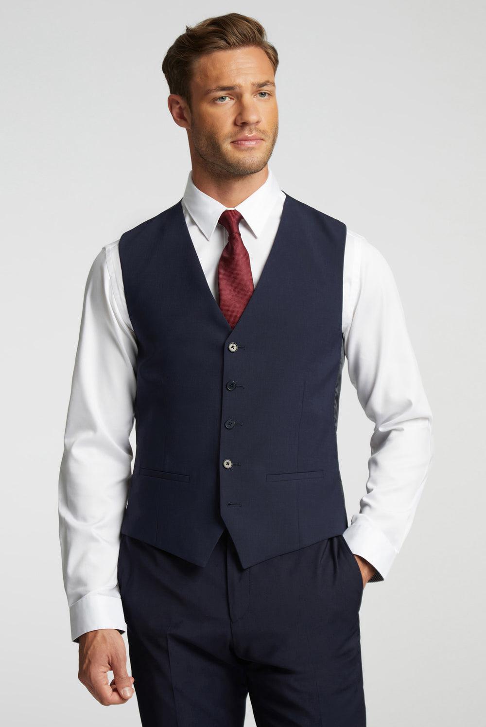 Navy Ted Baker PANAMA - Wool Blend Slim Fit Men Suit Waistcoat | Ireland  7029-OKQST