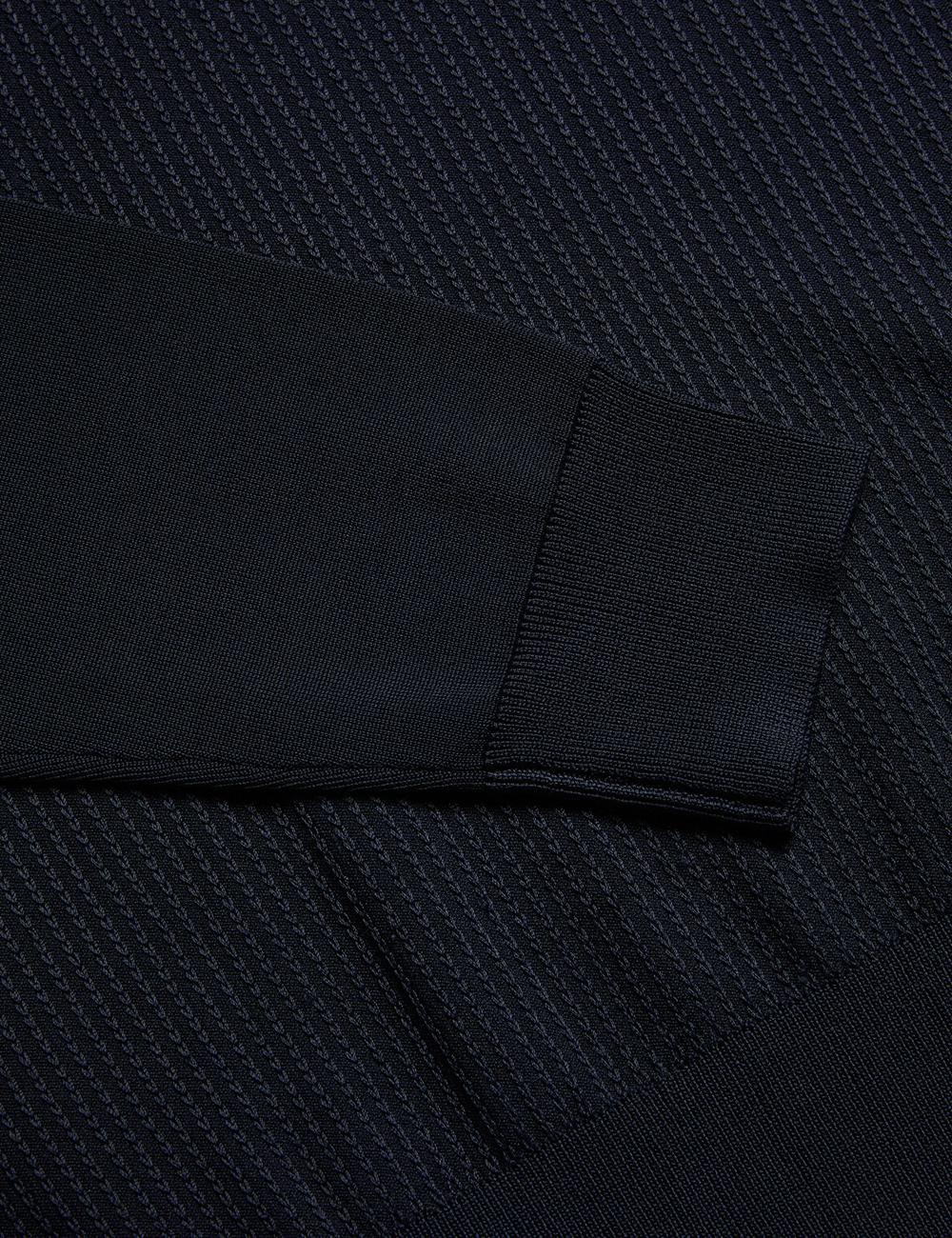 Navy Ted Baker TOREZ - Long Sleeve Textured Knit Top Men Jumpers | Ireland  2791-JDCLG