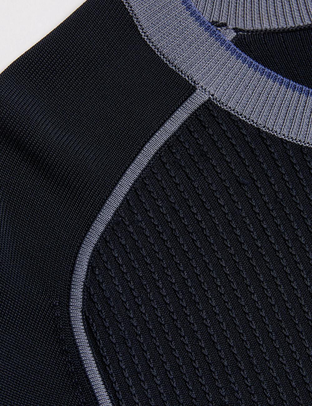 Navy Ted Baker TOREZ - Long Sleeve Textured Knit Top Men Jumpers | Ireland  2791-JDCLG