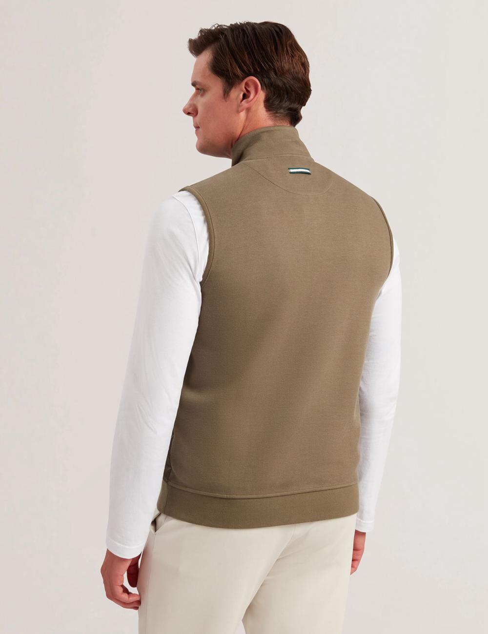 Olive Ted Baker ATHO - Quilted Funnel Neck Zip-Up Men Gillets | Ireland  0918-SDVJE