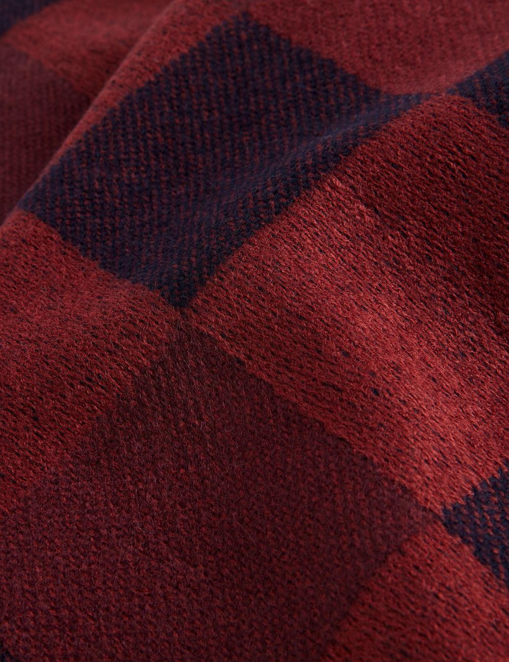 Oxblood Ted Baker PETERRR - Block Check With Fringe Trim Woven Men Scarves | Ireland  0617-JYZRH