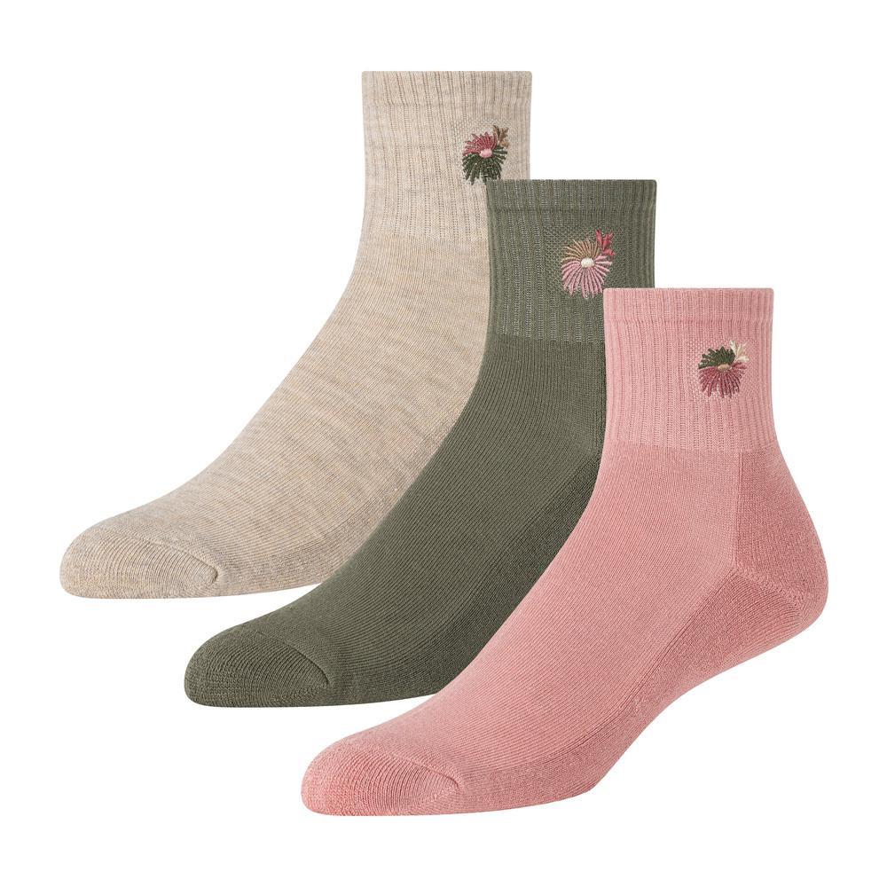 Pink Ted Baker 3 Pack Cushioned Sole High Ankle Crew Women Socks | Ireland  1328-YJRDG