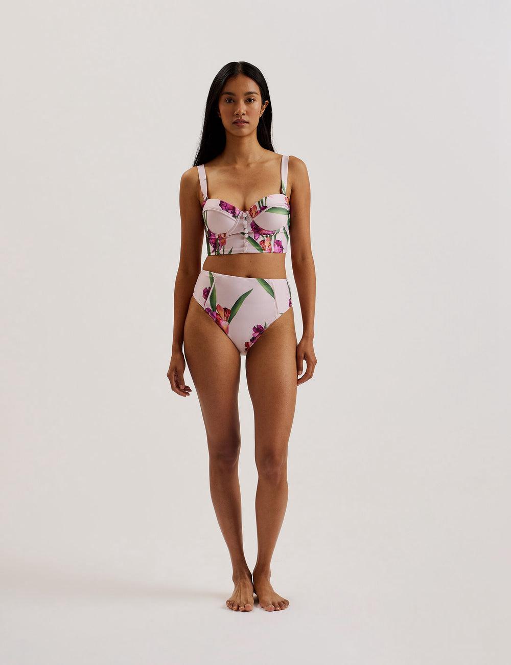 Pink Ted Baker AVELEA - Floral Print High Waisted Women Bikini Bottoms | Ireland  3046-WLCES
