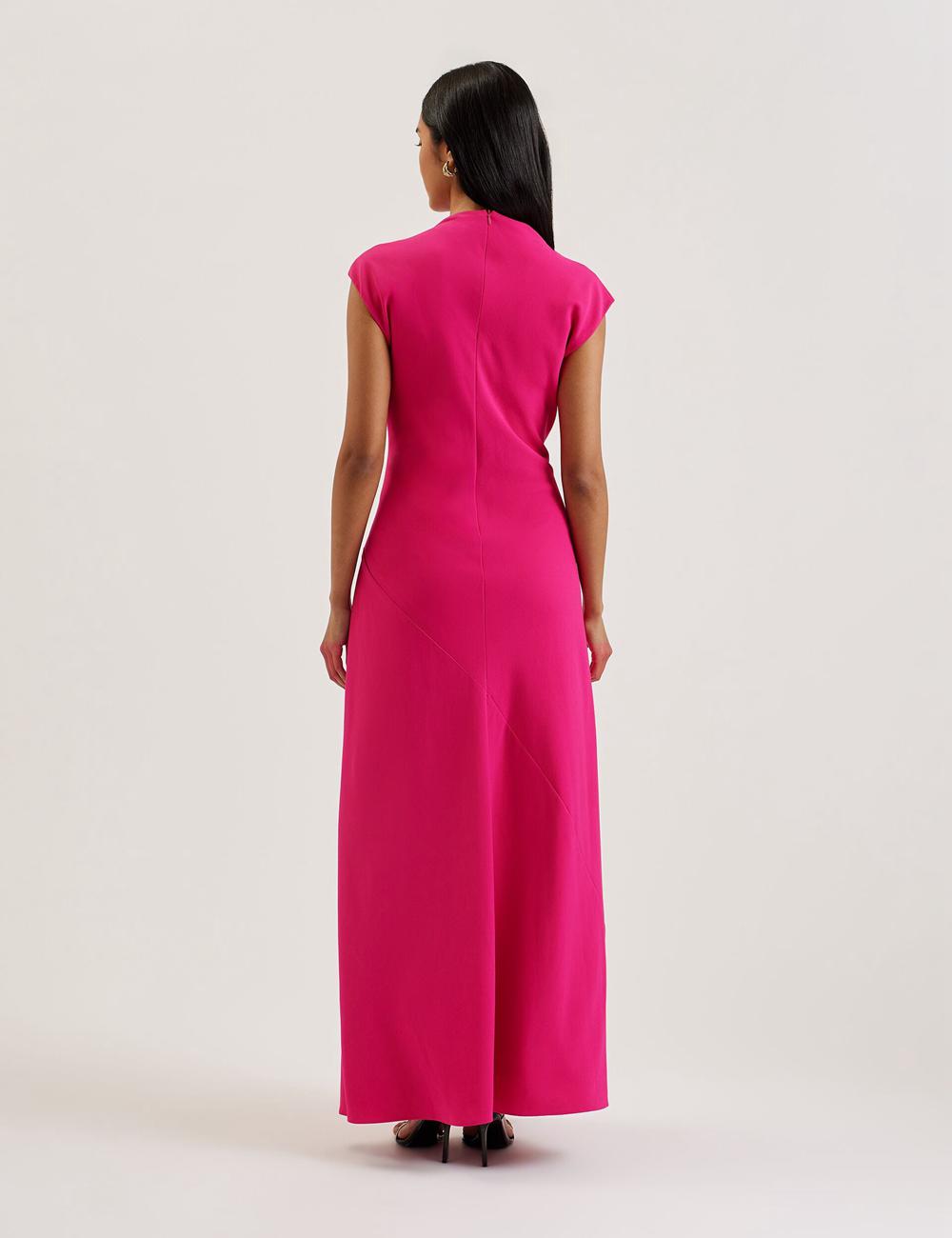 Pink Ted Baker EREAS - Drape Neckline Cap Sleeve Women Maxi Dresses | Ireland  6052-FGEMX