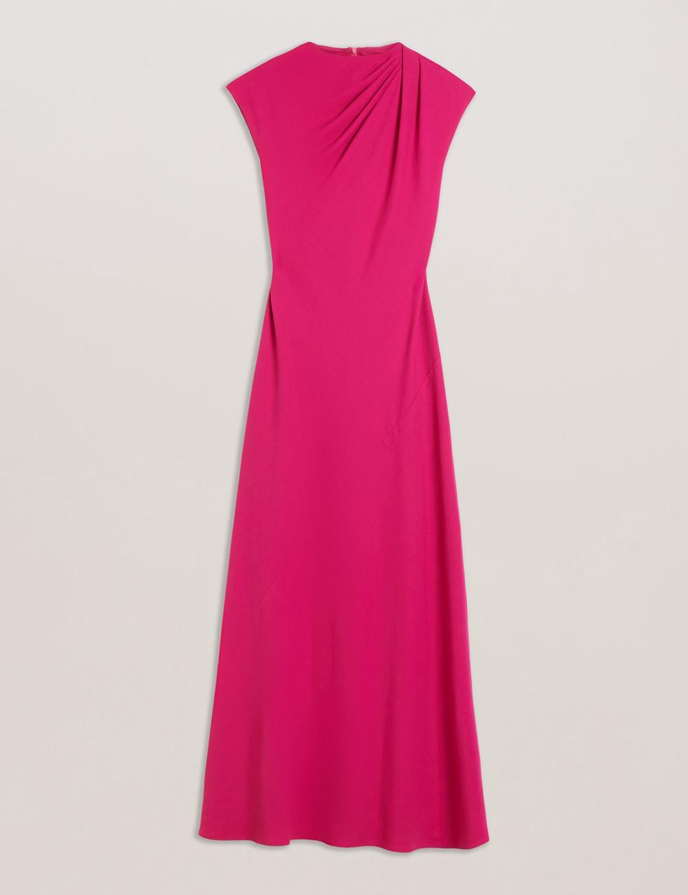 Pink Ted Baker EREAS - Drape Neckline Cap Sleeve Women Maxi Dresses | Ireland  6052-FGEMX