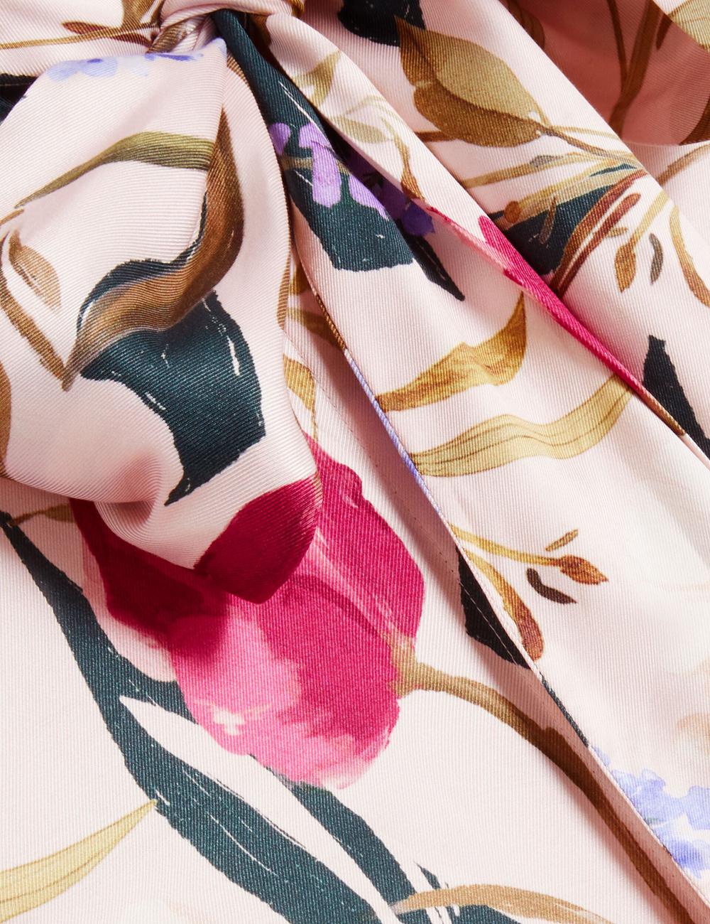 Pink Ted Baker LEEYAA - Floral Print Neck Longline Women Blouses | Ireland  8914-GHJMN