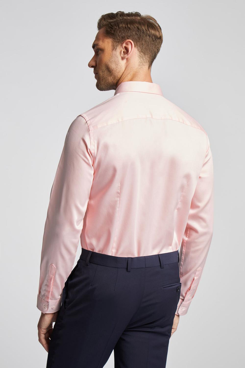 Pink Ted Baker MAELOR - Slim Fit Sateen Cotton Men Formal Shirts | Ireland  1495-CBGLX