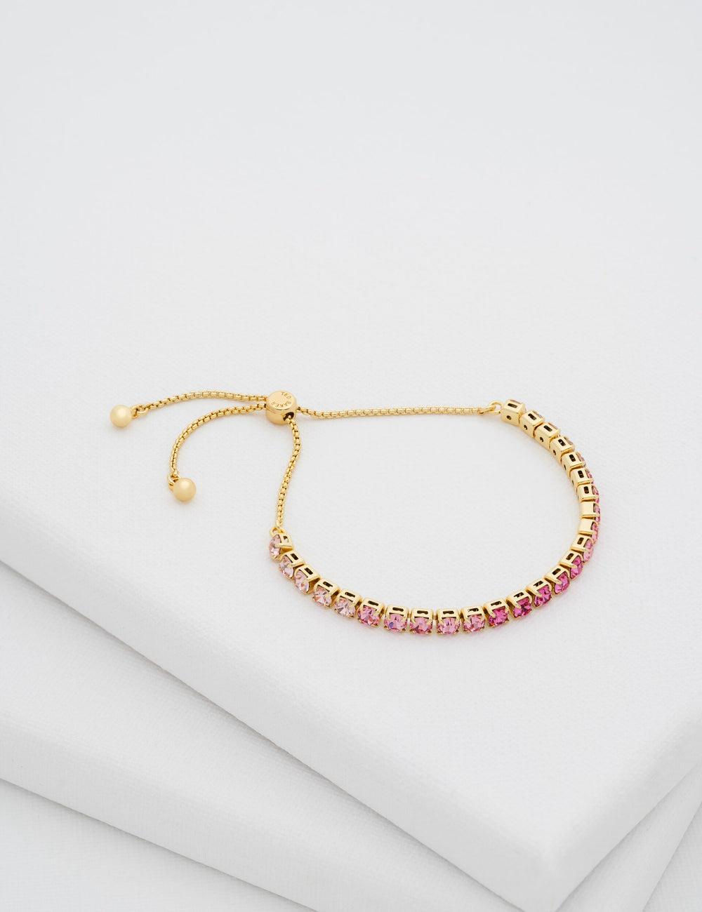 Pink Ted Baker MELRAH - Crystal Adjustable Tennis Women Bracelets | Ireland  3275-BPEIQ