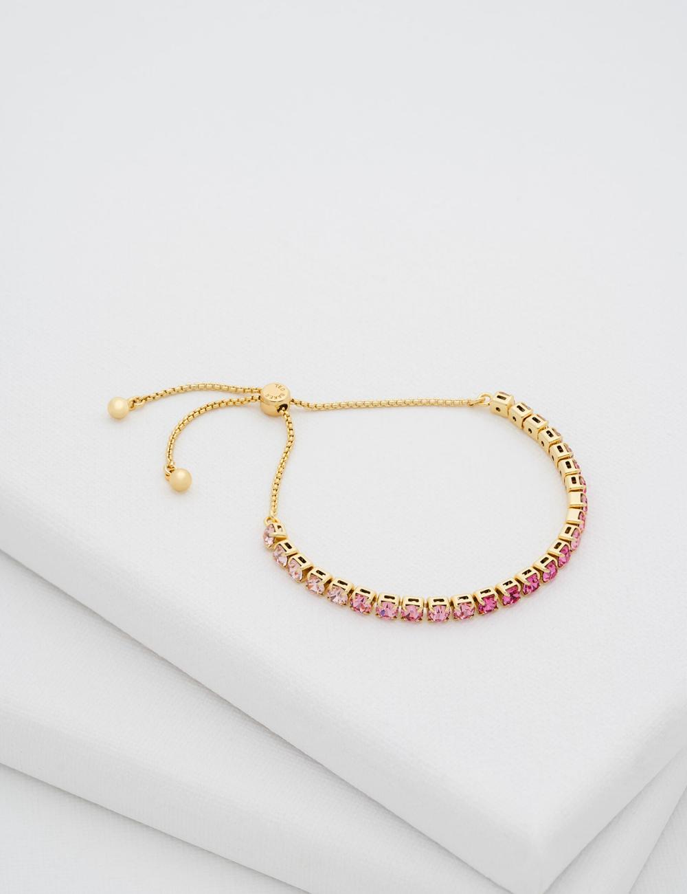 Pink Ted Baker MELRAH - Crystal Adjustable Tennis Women Bracelets | Ireland  3275-BPEIQ