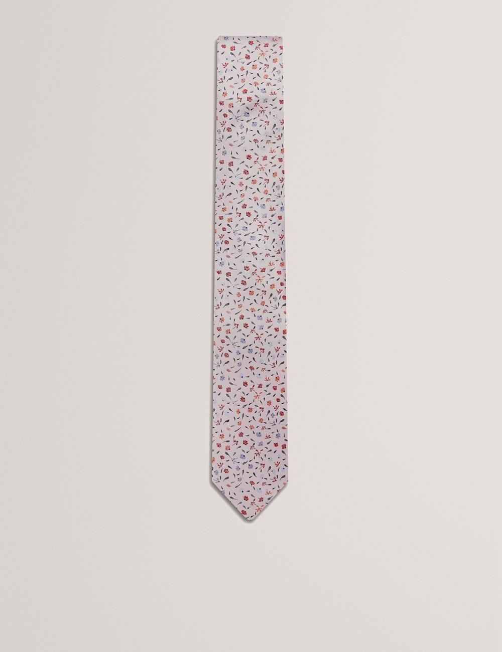 Pink Ted Baker ORSEA - Ditsy Petal Print Woven Silk Men Ties | Ireland  3972-NYIOU