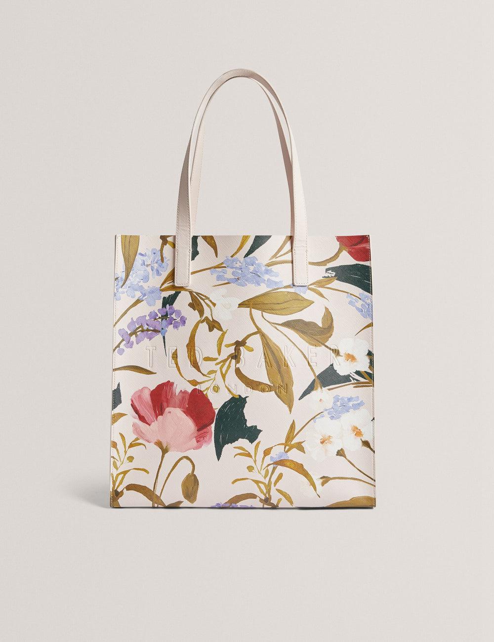 Pink Ted Baker PALAMAA - Floral Print PU Leather Large Women Tote Bags | Ireland  8401-XLKZY