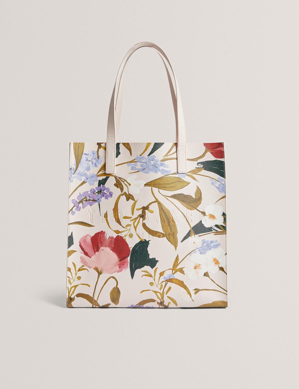 Pink Ted Baker PALAMAA - Floral Print PU Leather Large Women Tote Bags | Ireland  8401-XLKZY