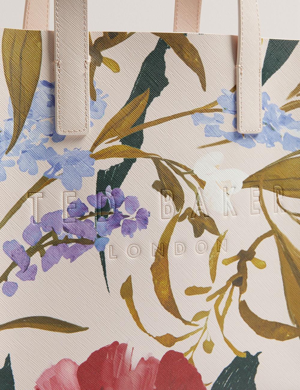 Pink Ted Baker PHYLISA - Floral Print PU Leather Small Women Tote Bags | Ireland  9371-ZIBNY
