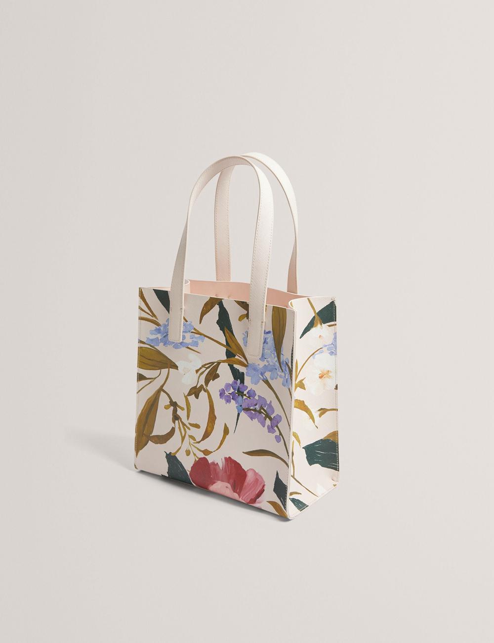 Pink Ted Baker PHYLISA - Floral Print PU Leather Small Women Tote Bags | Ireland  9371-ZIBNY