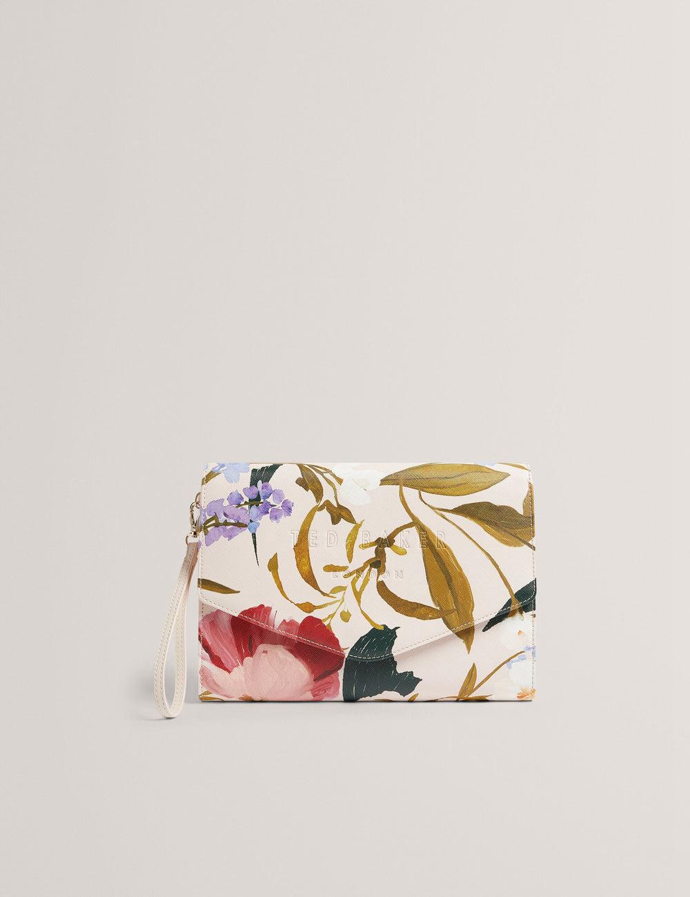 Pink Ted Baker POSEII - Floral Print Envelope Icon Clutch Women Clutch Bag | Ireland  7213-JDTMH