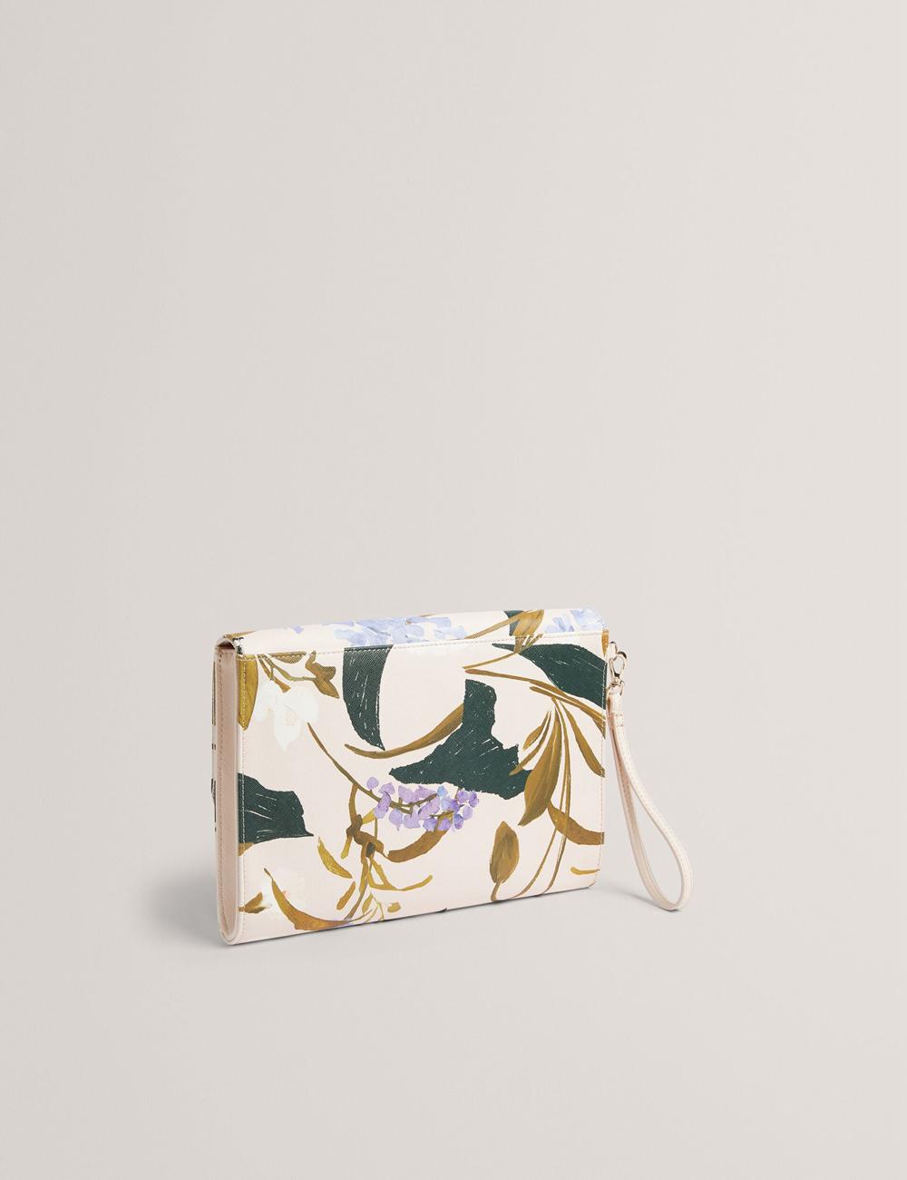Pink Ted Baker POSEII - Floral Print Envelope Icon Clutch Women Clutch Bag | Ireland  7213-JDTMH