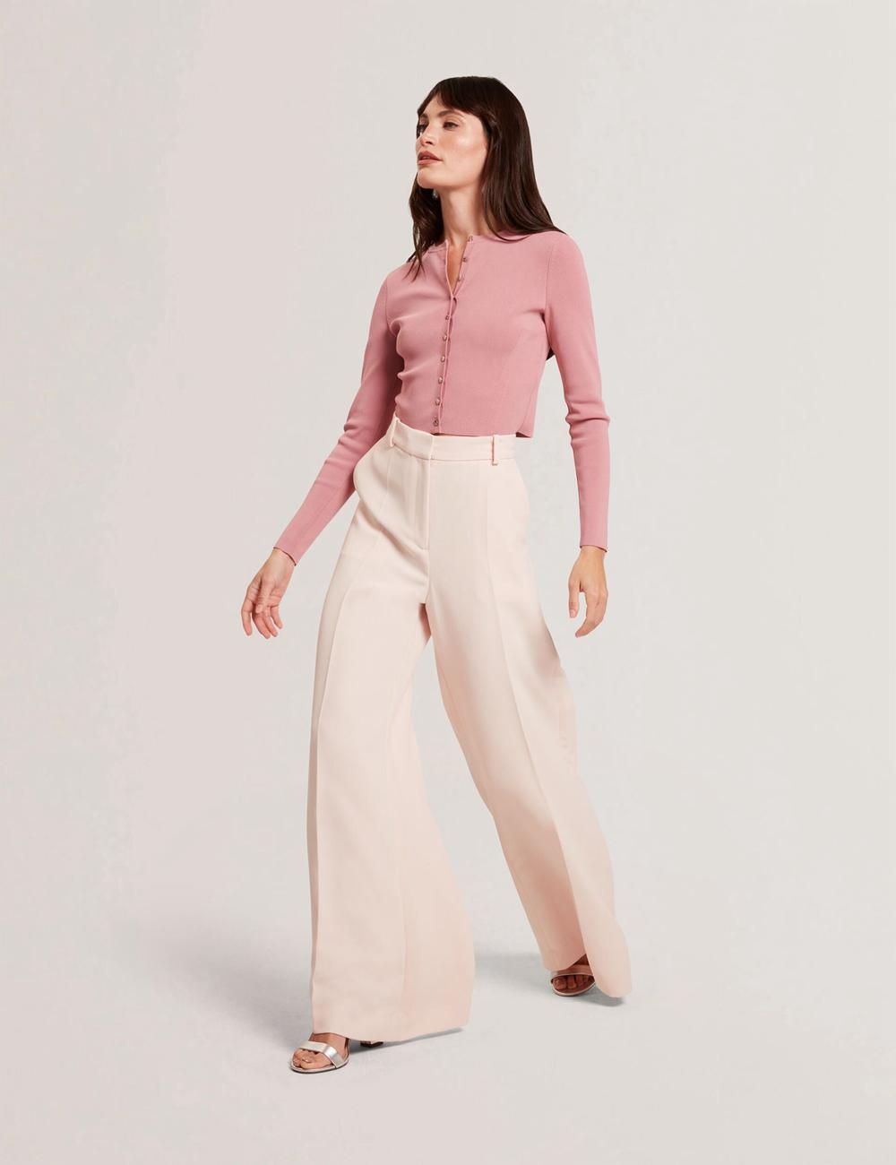 Pink Ted Baker TRAGAT - Ultra Wide Leg Woven Tailored Women Trousers | Ireland  2863-DSIOA