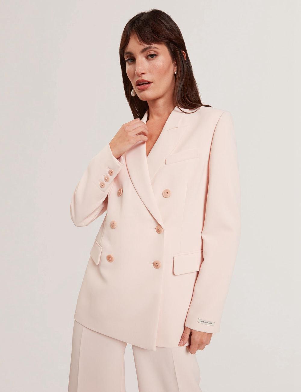 Pink Ted Baker TRAGA - Tailored Double Breasted Woven Women Blazers | Ireland  2758-IAEYP
