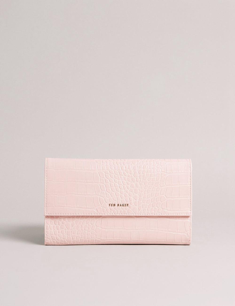 Pink Ted Baker TRAVELZ - Croc Faux Leather Travel Organiser Women Wallets | Ireland  1249-LUCOB