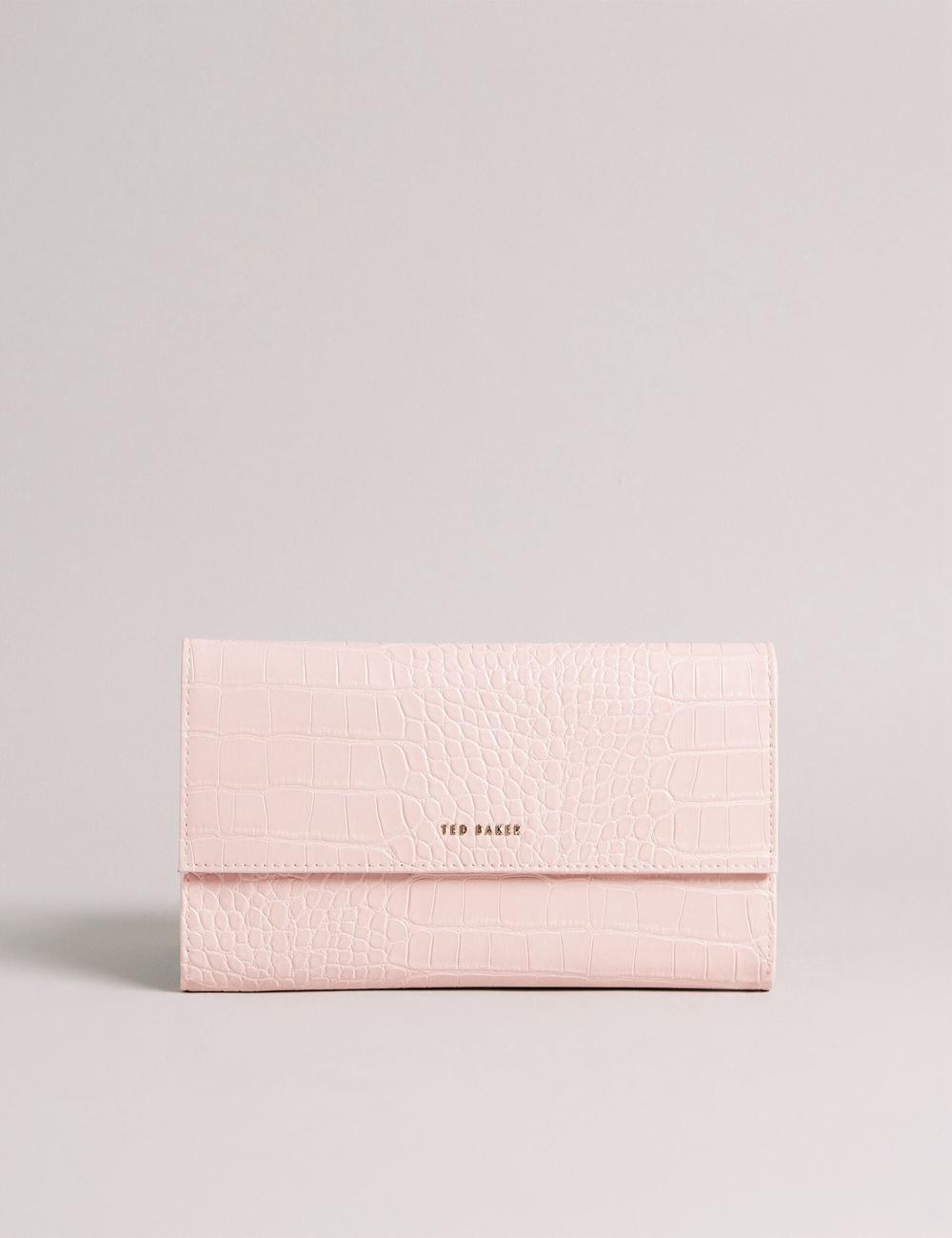 Pink Ted Baker TRAVELZ - Croc Faux Leather Travel Organiser Women Wallets | Ireland  1249-LUCOB