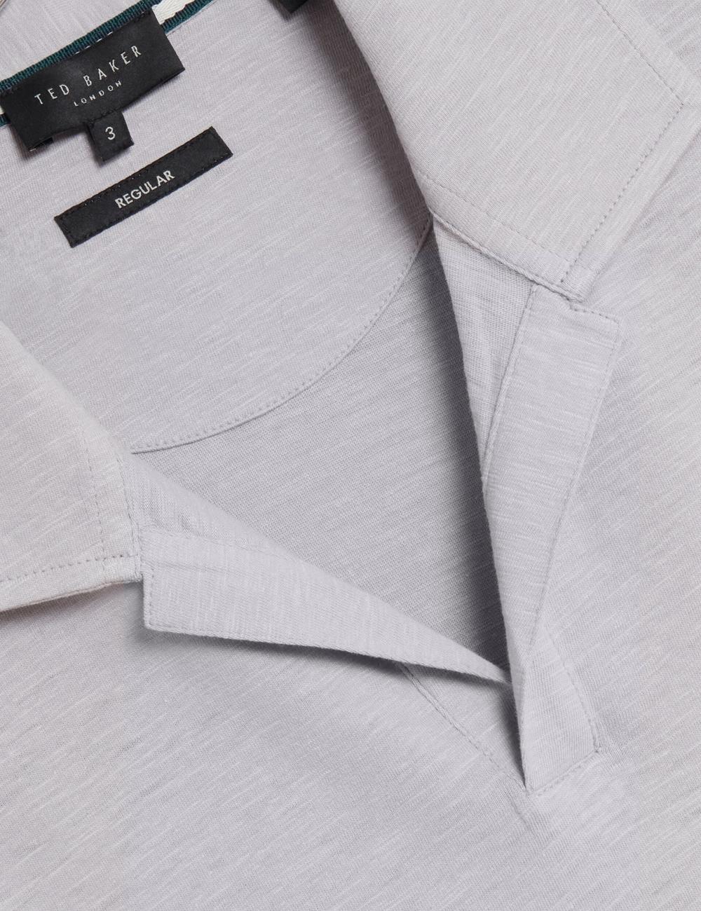 Purple Ted Baker ANITO - Cotton Linen Open Neck Men Polos Shirts | Ireland  3721-APOEN