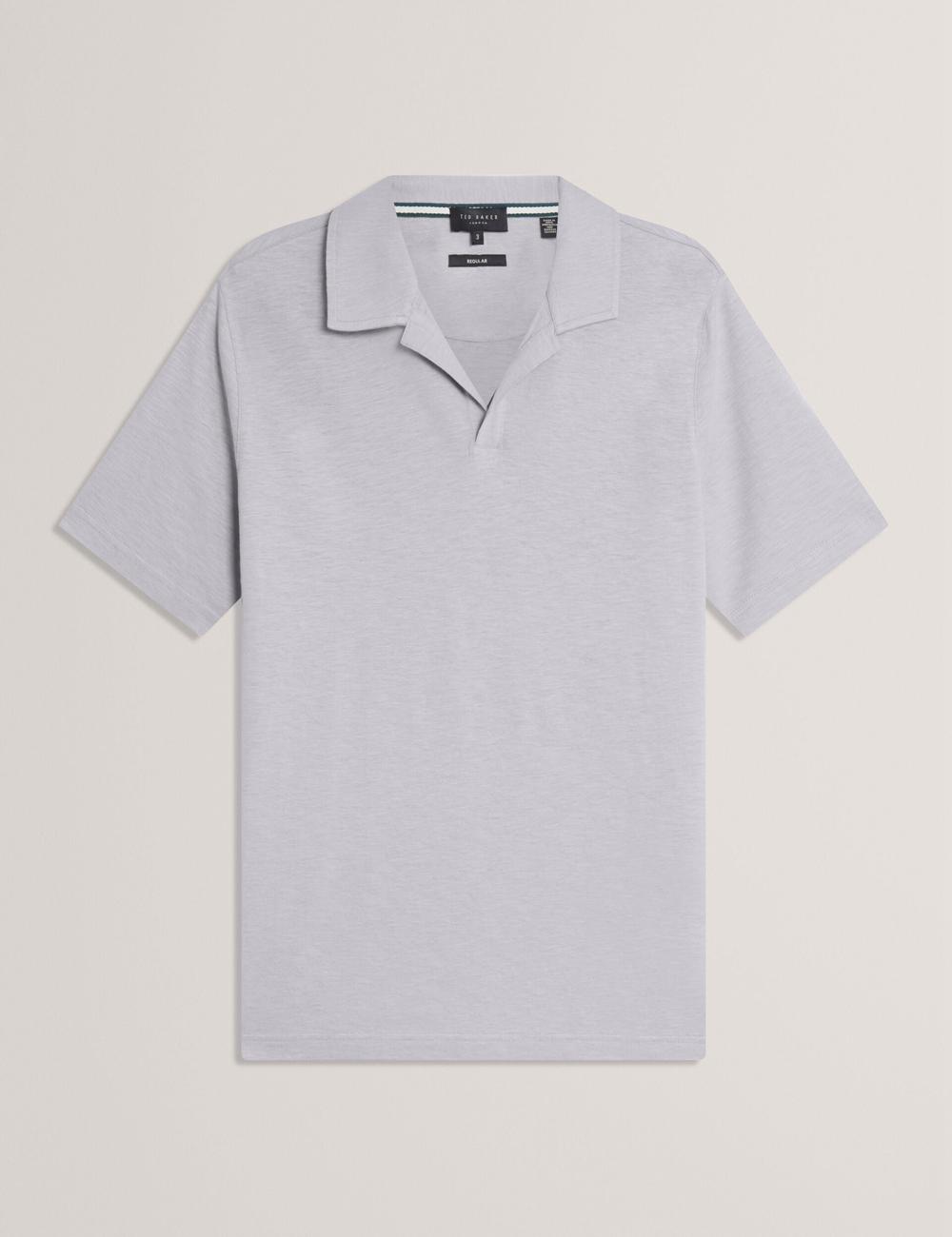 Purple Ted Baker ANITO - Cotton Linen Open Neck Men Polos Shirts | Ireland  3721-APOEN