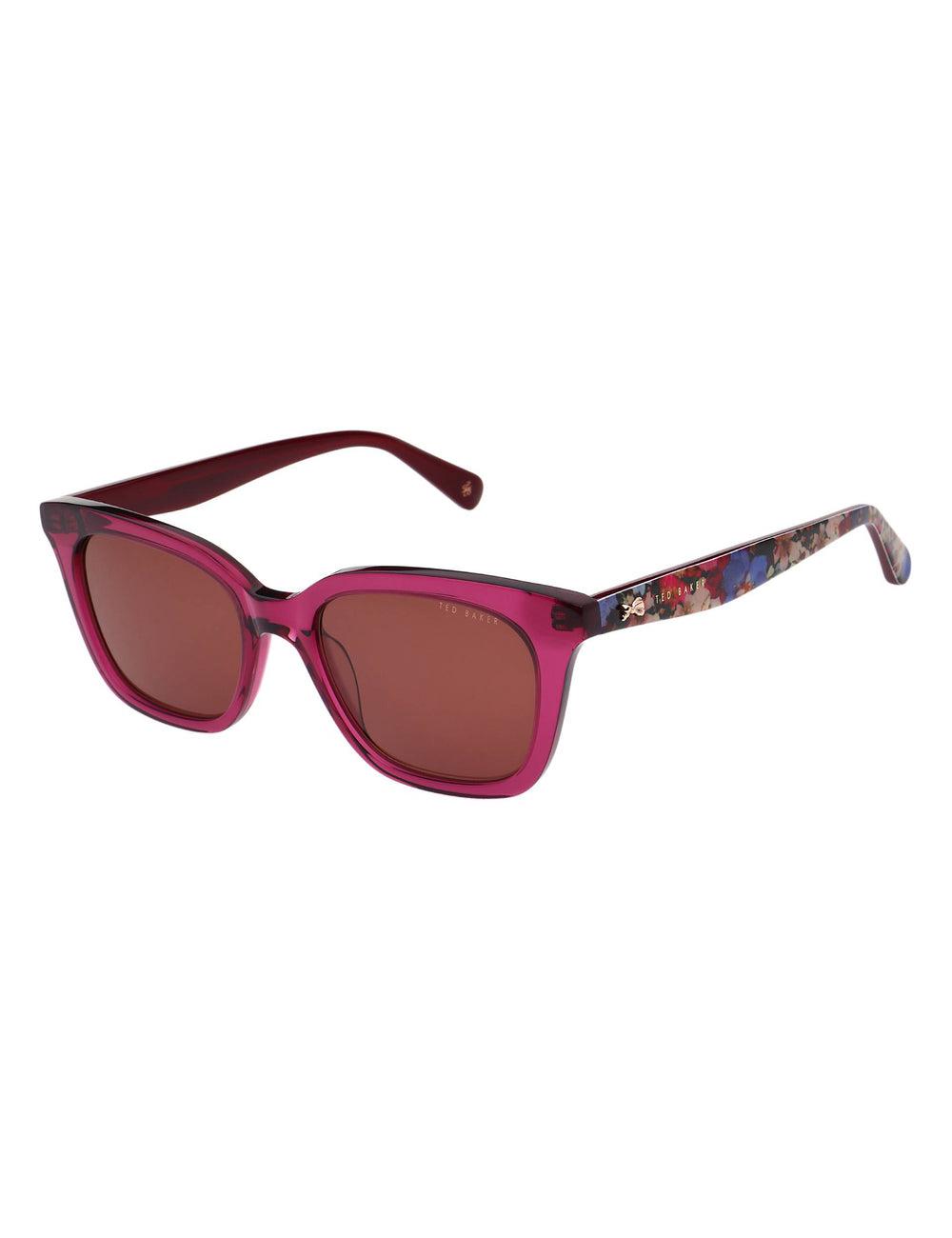 Raspberry Ted Baker TYDE - Square Cat Eye Print Detail Women Sunglasses | Ireland  9285-AGEXQ