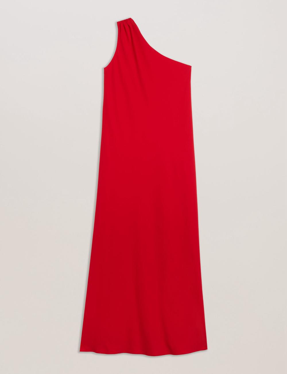 Red Ted Baker AISLI - One Shoulder Woven Women Maxi Dresses | Ireland  5028-AXYZH