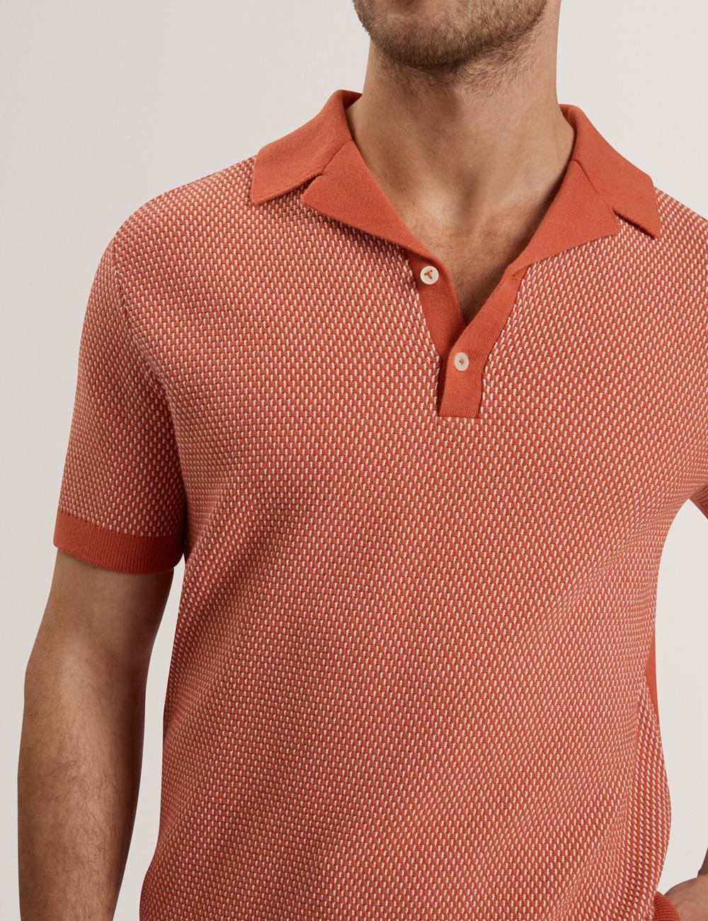 Red Ted Baker GREGRY - Short Sleeve Small Stitch Knitted Men Polos Shirts | Ireland  1794-MNHPG
