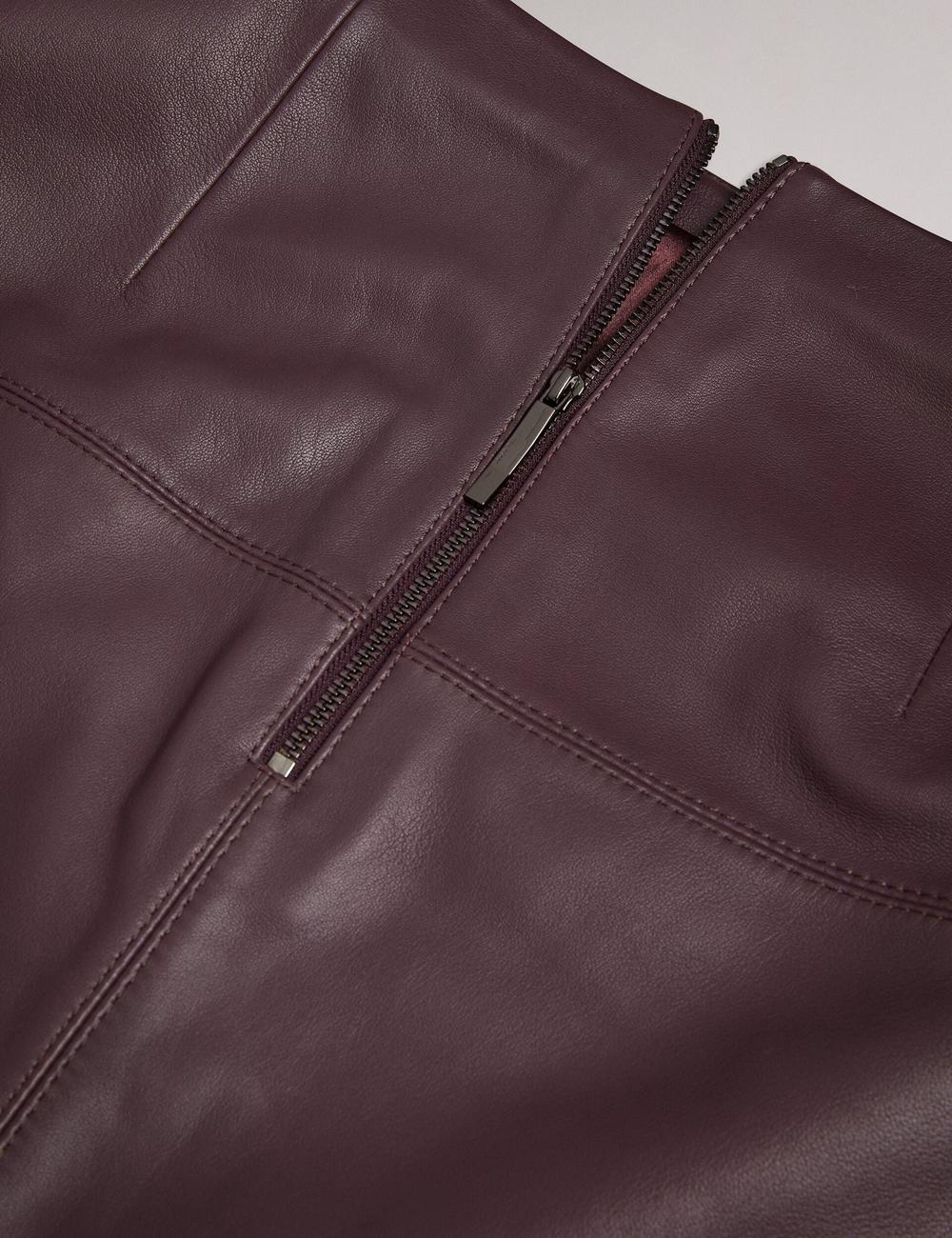 Red Ted Baker VALIAT - A-Line Leather Women Mini Skirts | Ireland  9643-EMZGJ