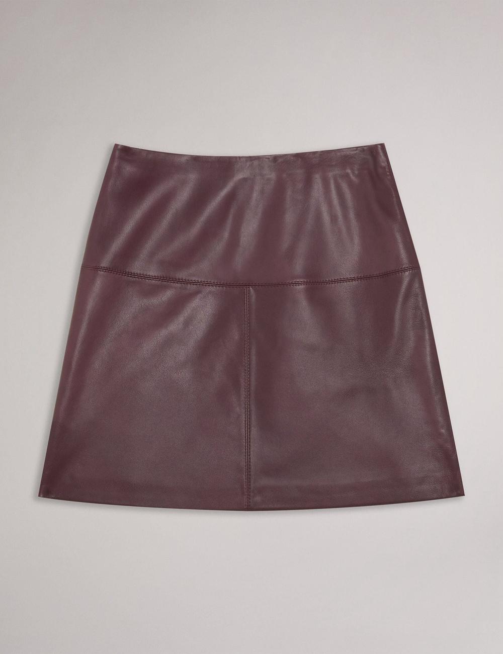 Red Ted Baker VALIAT - A-Line Leather Women Mini Skirts | Ireland  9643-EMZGJ
