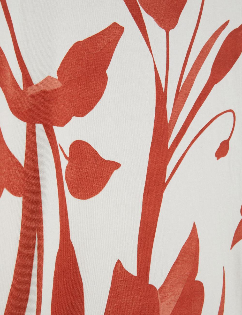 Red Ted Baker YIANNOS - Floral Print Heavyweight Cotton Men T-Shirts | Ireland  3048-ESGWC