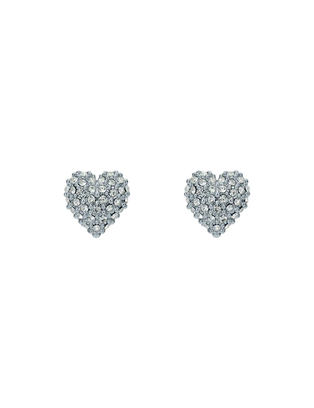 Silver Ted Baker ADORAA - Crystal Heart Stud Women Earrings | Ireland  6052-COJEP