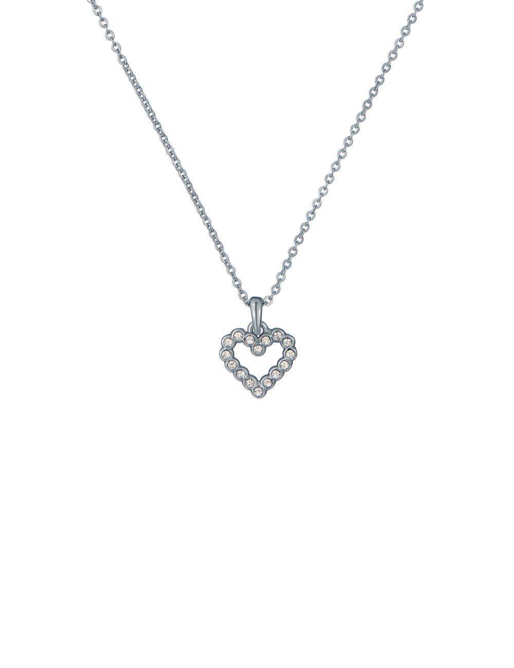 Silver Ted Baker AMORE - Crystal Open Heart Pendant Women Necklaces | Ireland  1279-ZCHWQ