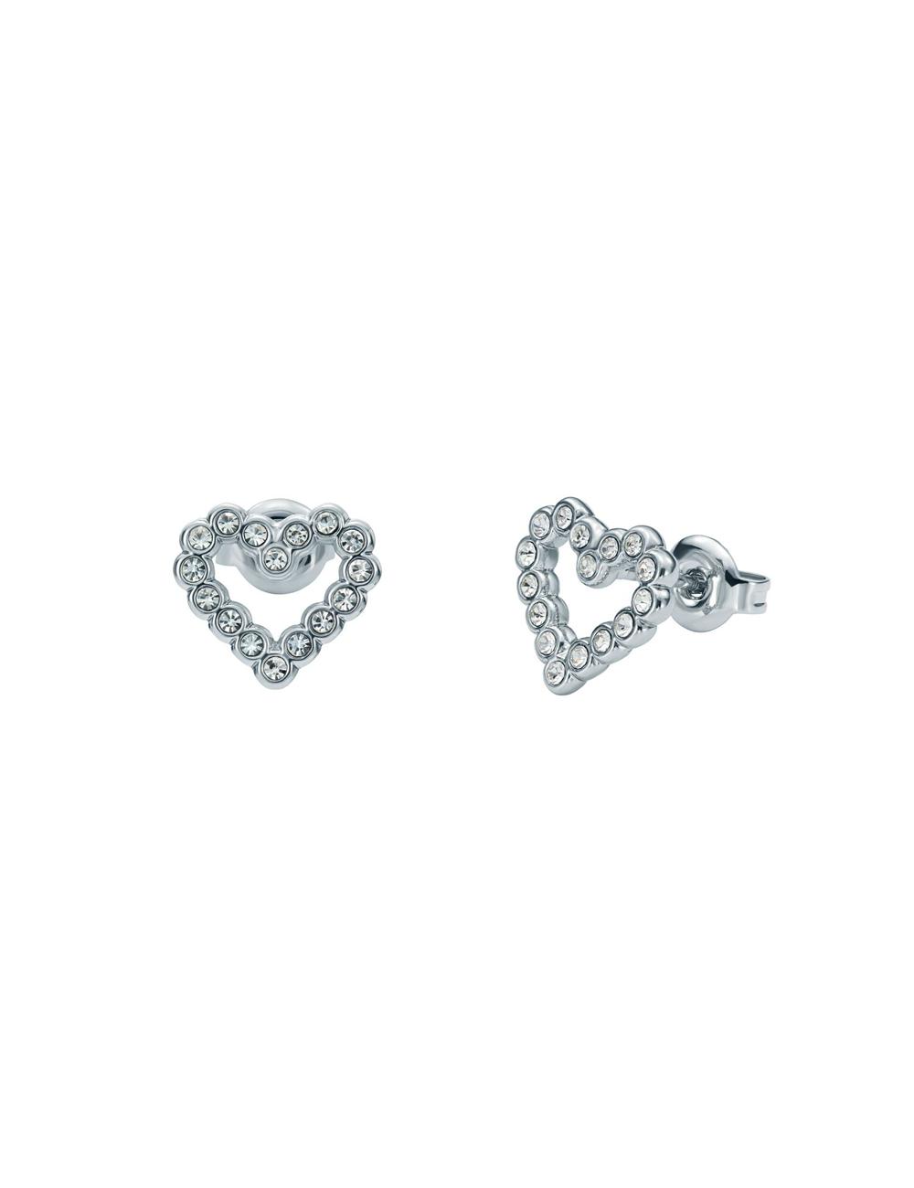 Silver Ted Baker AMORINA - Crystal Open Heart Stud Women Earrings | Ireland  0591-TENZF